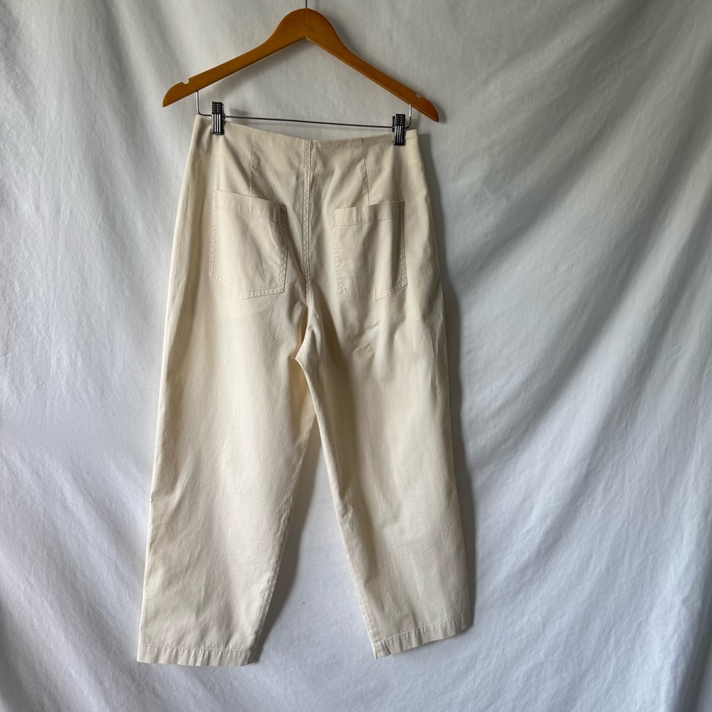 High-Waist Pleated Wide-Leg Pants — Cream - Picture 5 of 10